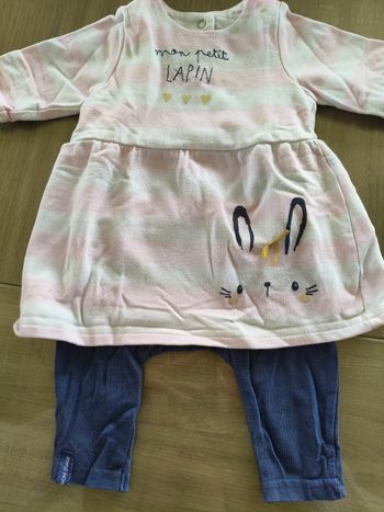 Robe / ensemble bébé fille 1m