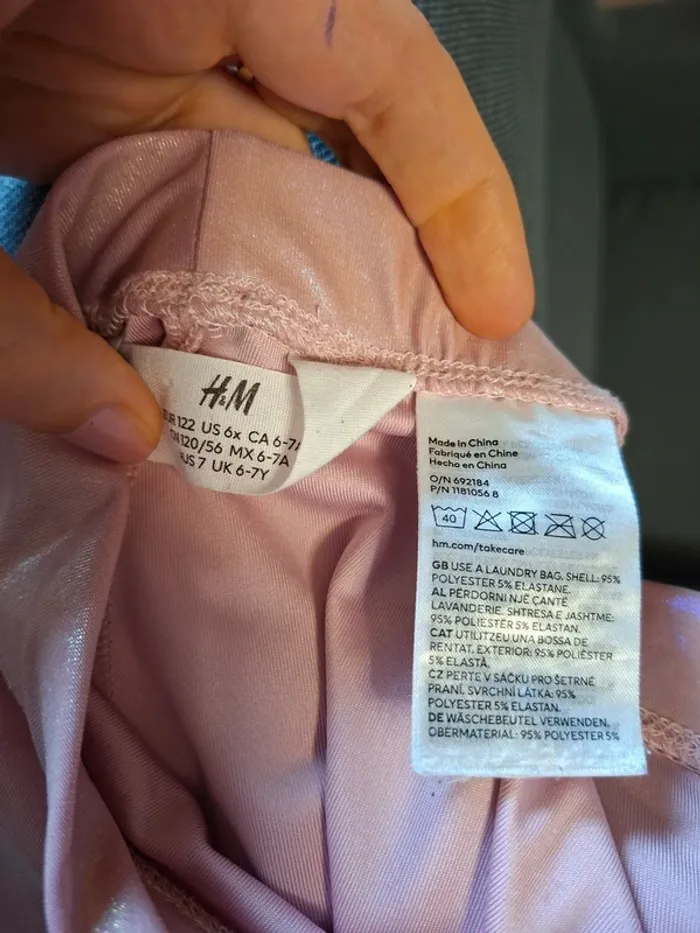 Legging brillant satiné rose H&M 6/7 ans - photo numéro 3