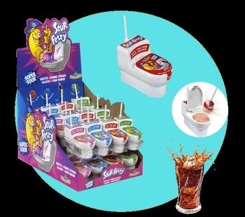 Lot de 2 sucettes toilette cola