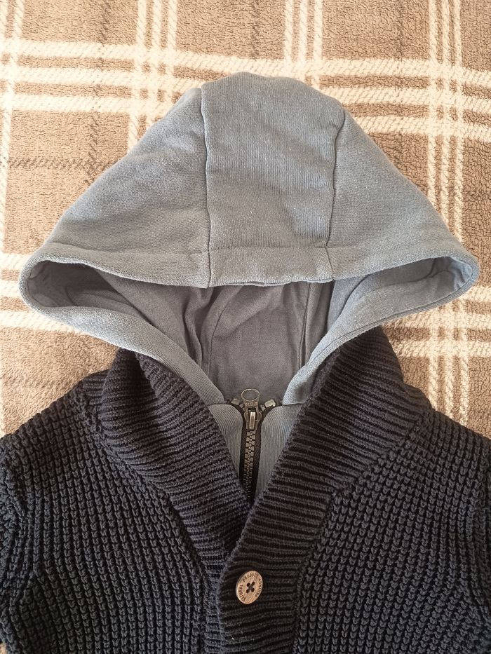 Sweat-Gilet à Capuche Noir & Gris - 5 Ans / Kiabi - photo numéro 2