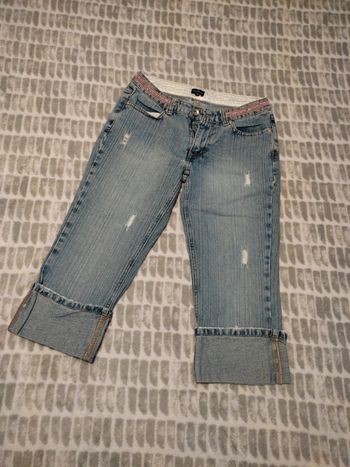 Pantacourt bermuda bleu jeans NAF NAF taille 36