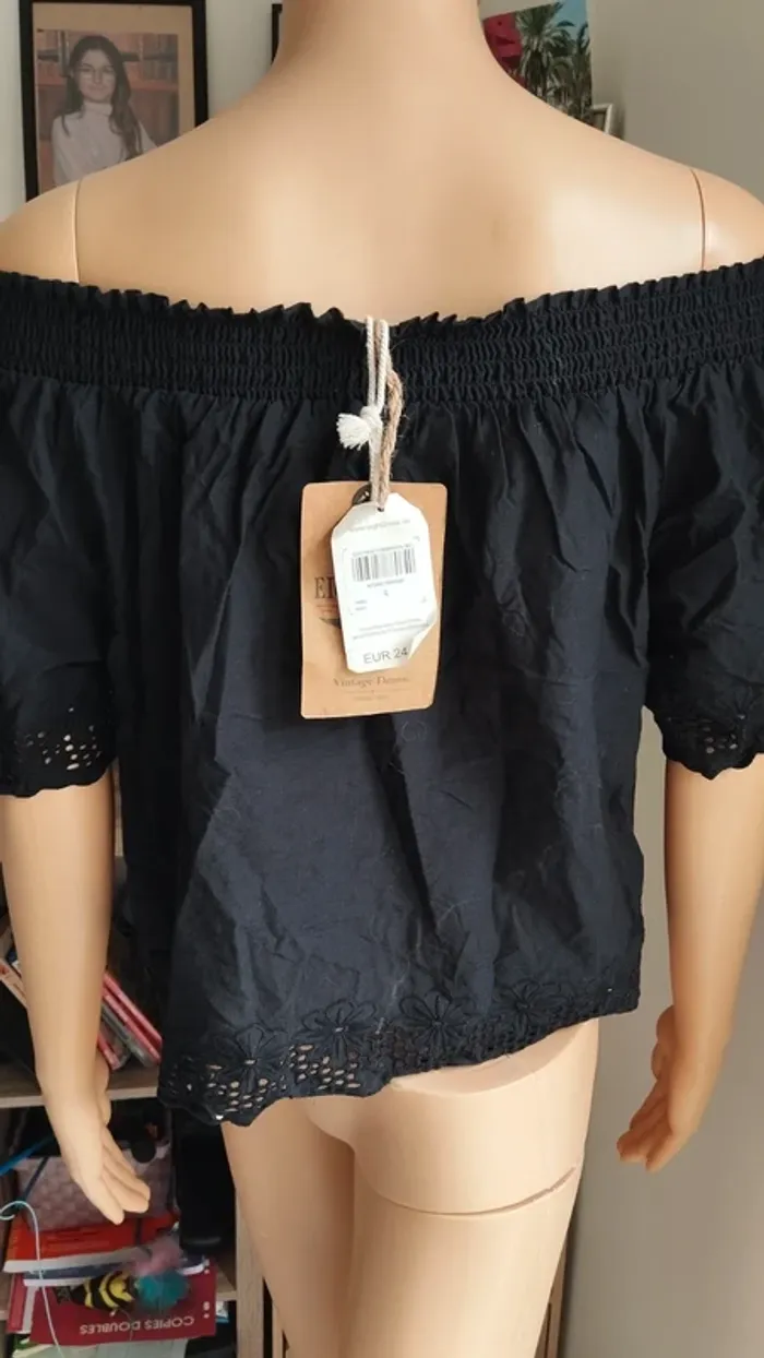 Top haut noir femme taille l - photo numéro 8