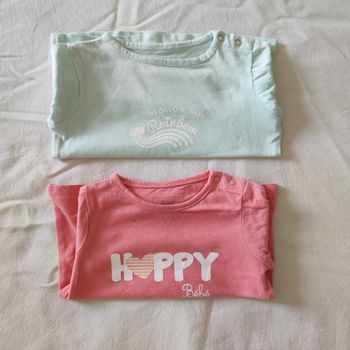 Lot de 2 t-shirts bébé fille 6 mois Boîte à Malices
