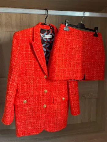 Ensemble tailleur jupe Zara tweed taille S