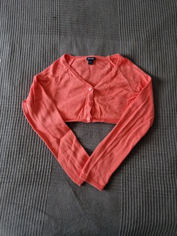 Gilet  court cardigan corail