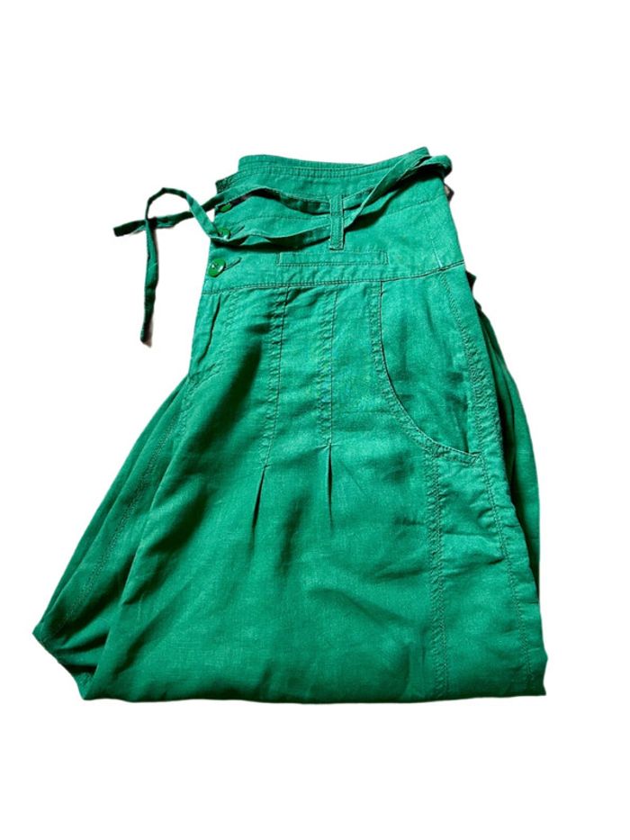 🌿Sarouel lin vert vintage taille 36/38 boho hippie ethnic festival green linen harem pants🌿 - photo numéro 13