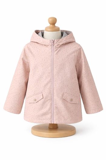 Veste coupe-vent bébé fille rose à capuche TEX – 36 mois – Neuve