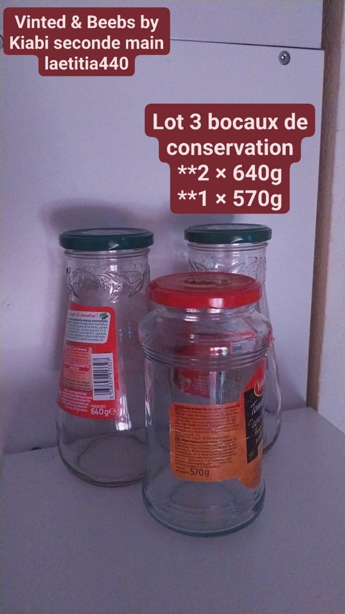 Lot 3 Bocaux de conservation