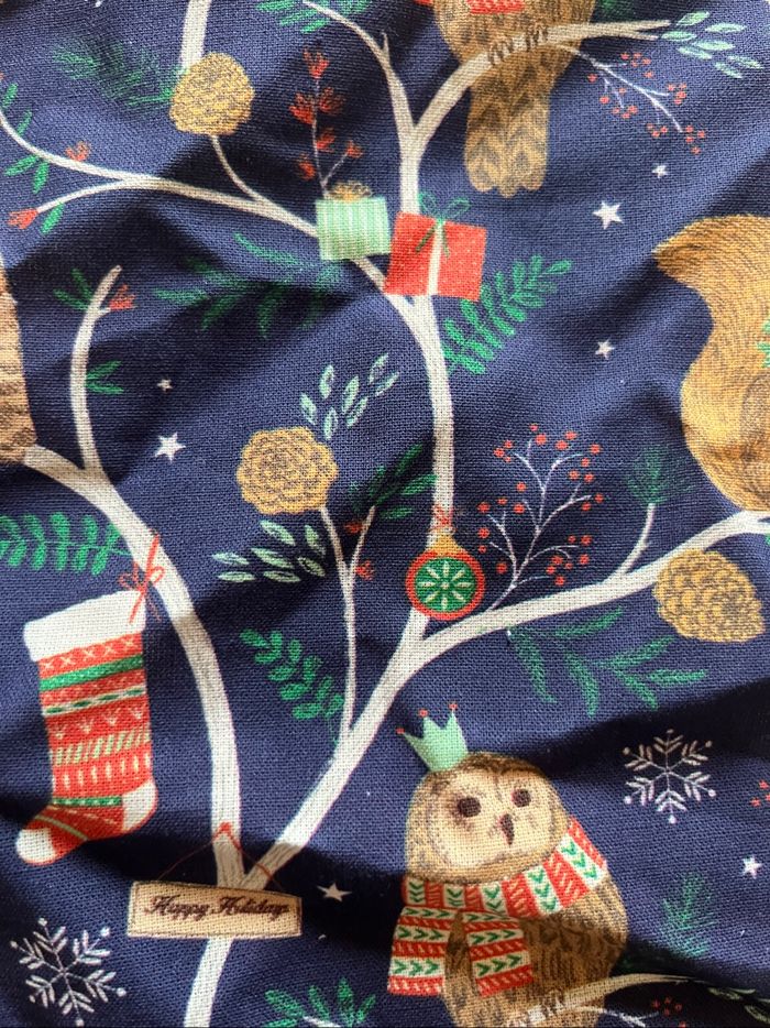 Lot de 4 pièces de tissus imprimées de Noël