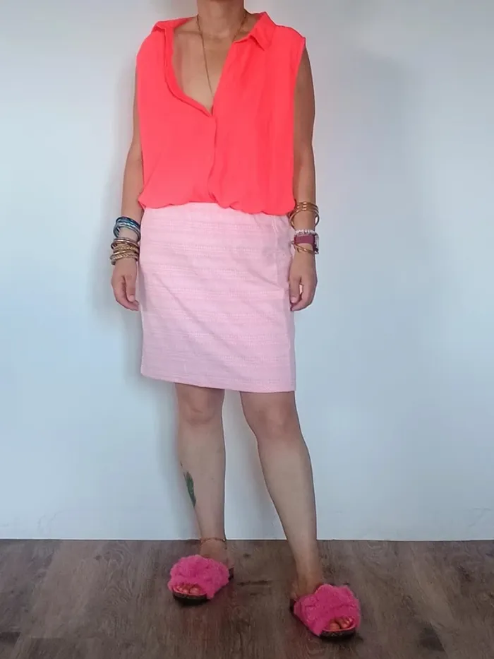 blouse rose fluo T44 - photo numéro 2