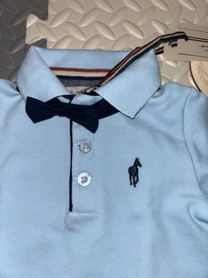 Combinaison courte avec nœud papillon 9mois - Bleu - photo numéro 2