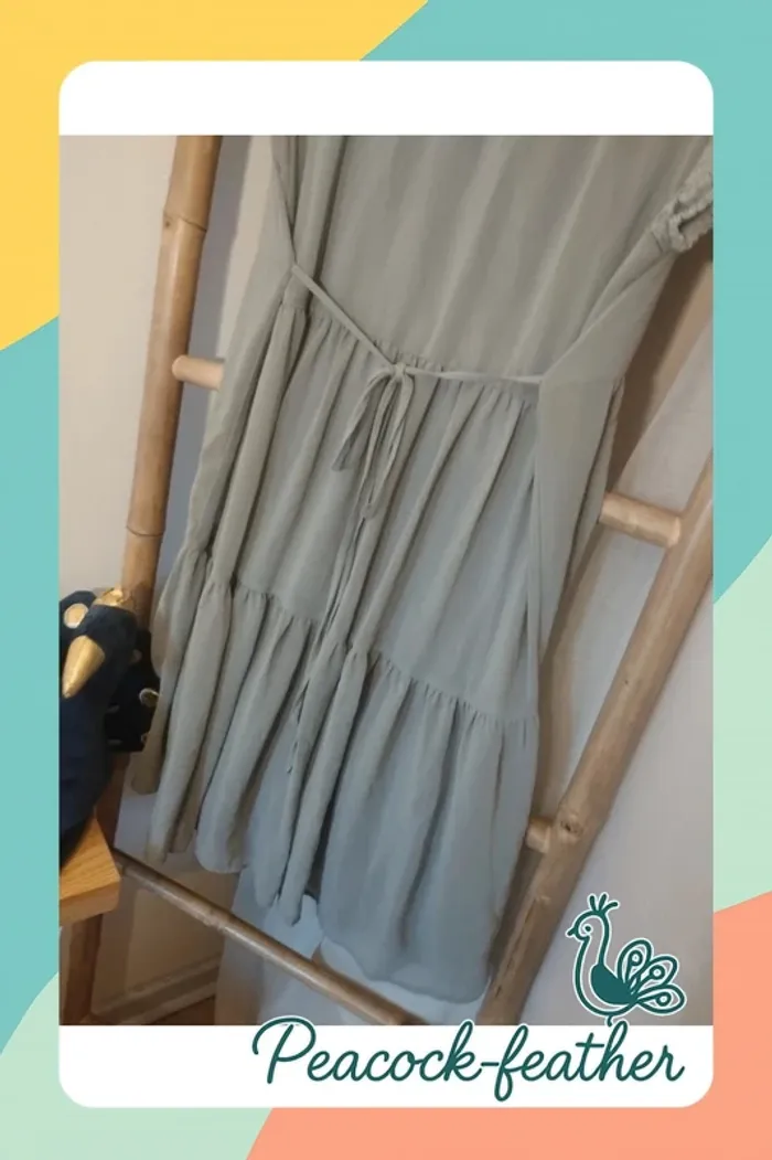 Robe kaki bohème dentelle T1 36/38 - photo numéro 6