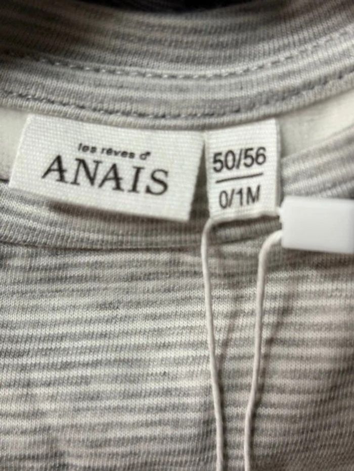Les Rêves d‘Anaϊs sweat bébé 56 cm rayé gris - photo numéro 3