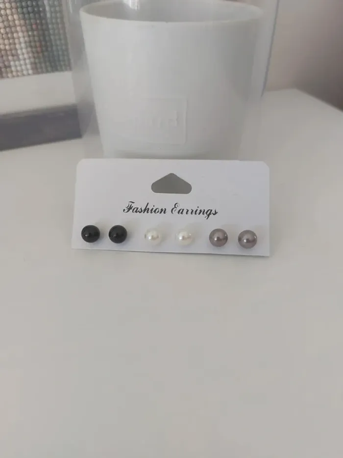 Lot de puces boucles d'oreilles perles