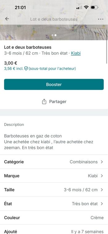 Lot de deux barboteuses 