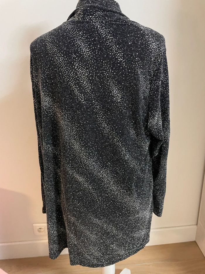 Cardigan/ kimono avec strass noir et argenté - photo numéro 4