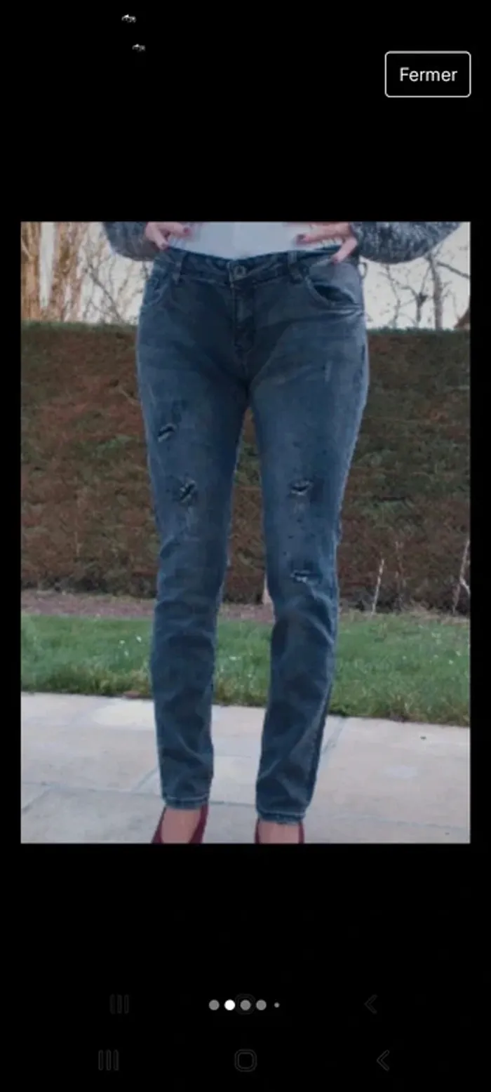 Jean 👖 XL perles et broderies - photo numéro 2