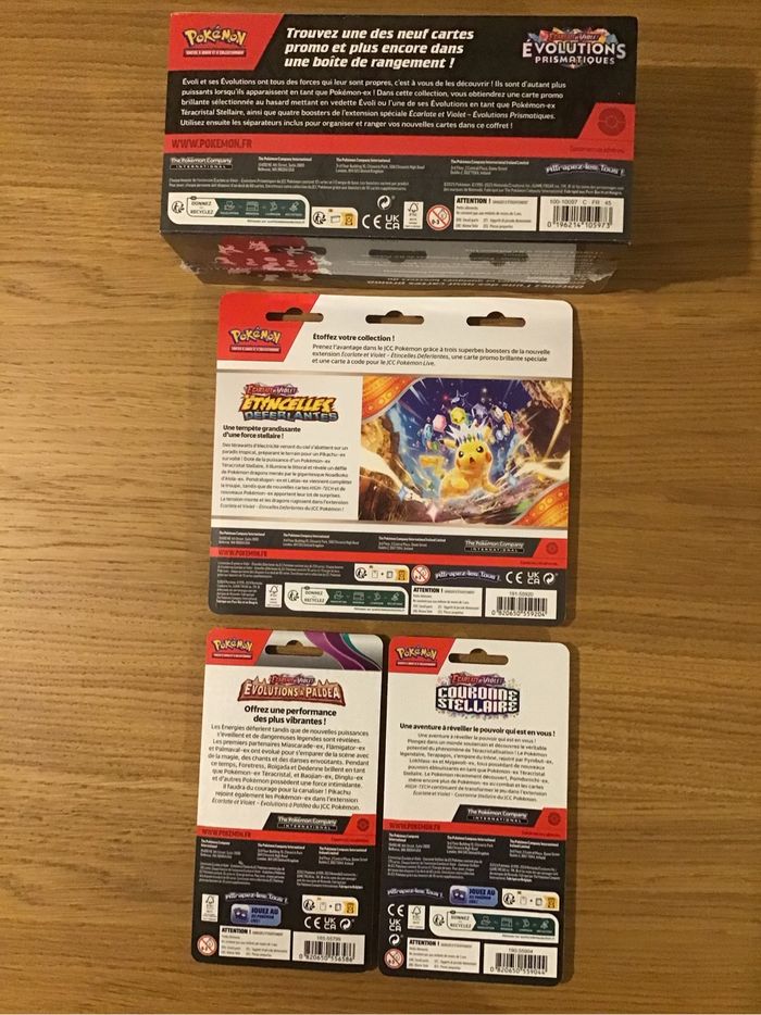Lot items scellés cartes Pokémon étincelles déferlantes évolutions prismatiques couronne stellaire boosters - photo numéro 2
