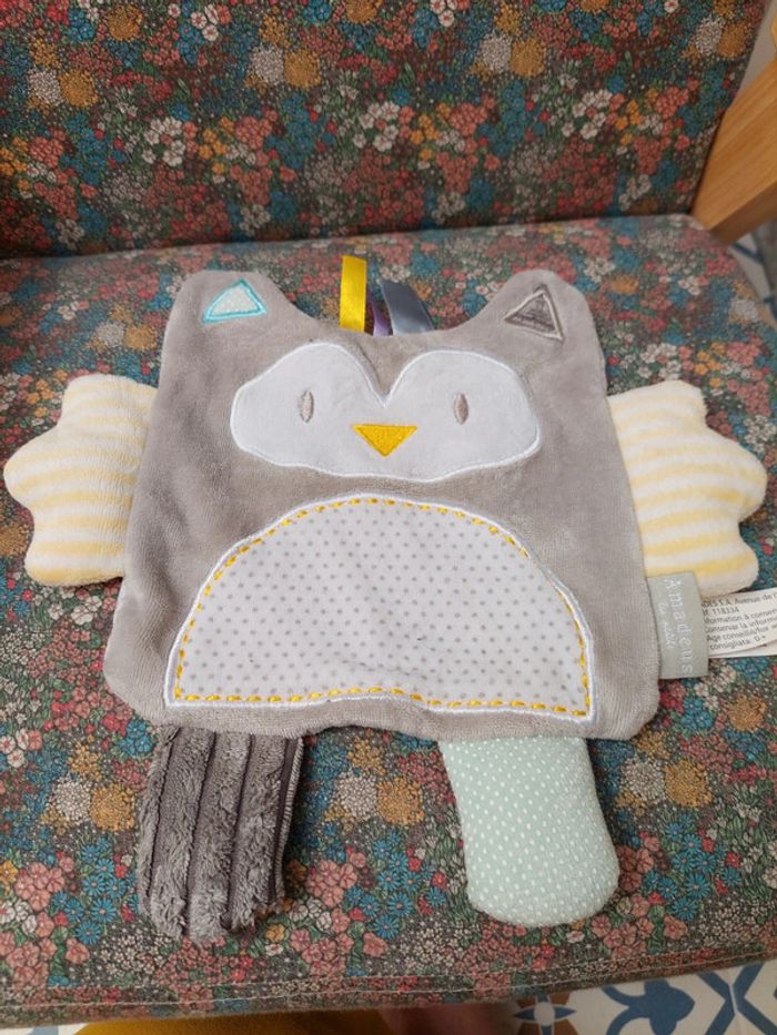 #3 Doudou plat chouette hibou Amadeus Les petits