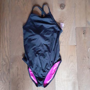 Maillot de bain noir rose 14 ans decathlon