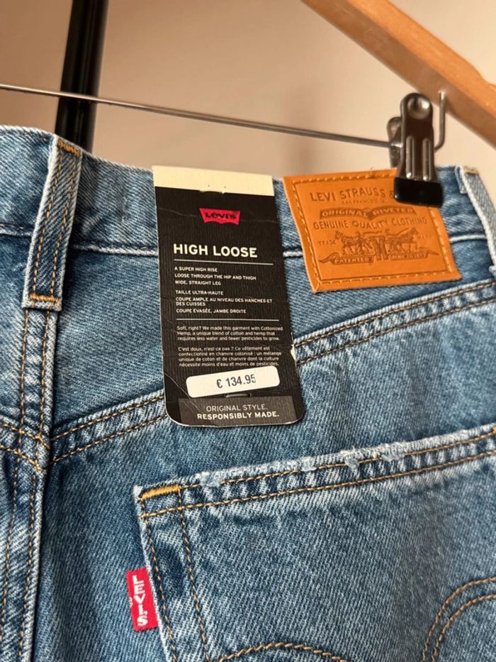 Jean bleu Levis high loose w 29x31 poches rétro - photo numéro 6