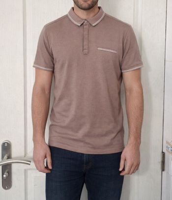 Polo marron clair homme devred taille M/38