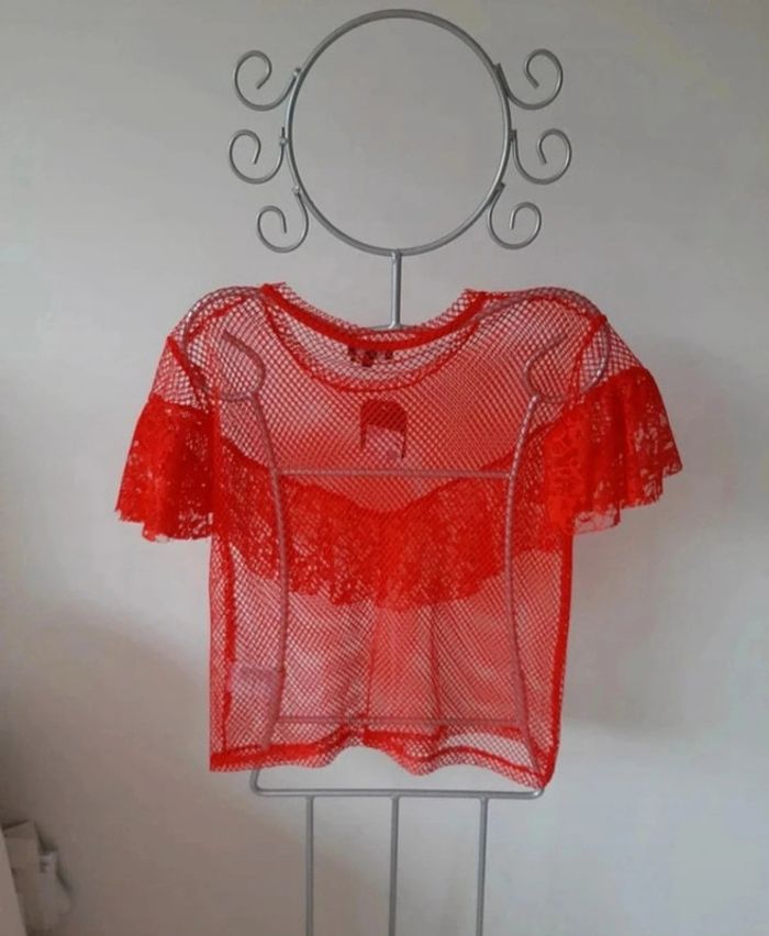 Top rouge filet - photo numéro 2