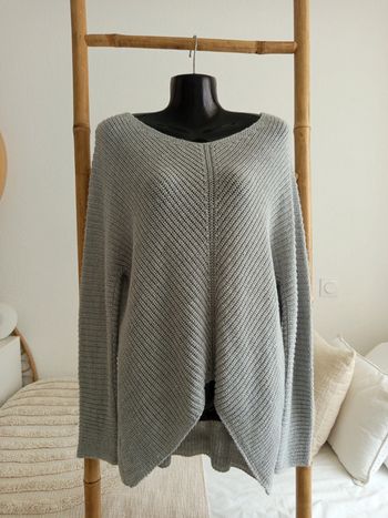 Pull ample en maille grise taille unique