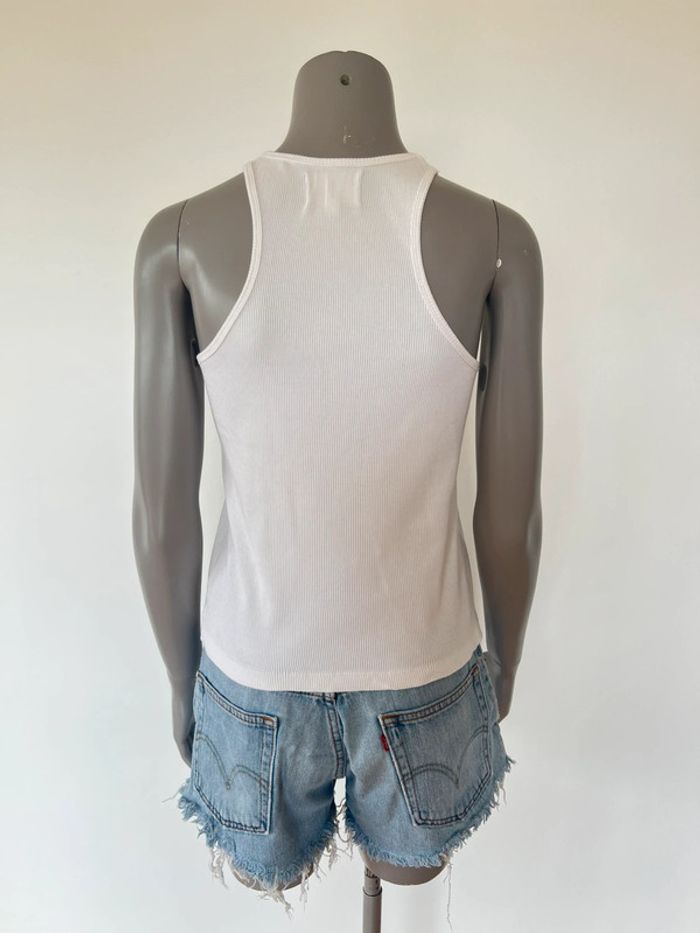 Ay the label top côtelé Billie blanc taille S - photo numéro 2