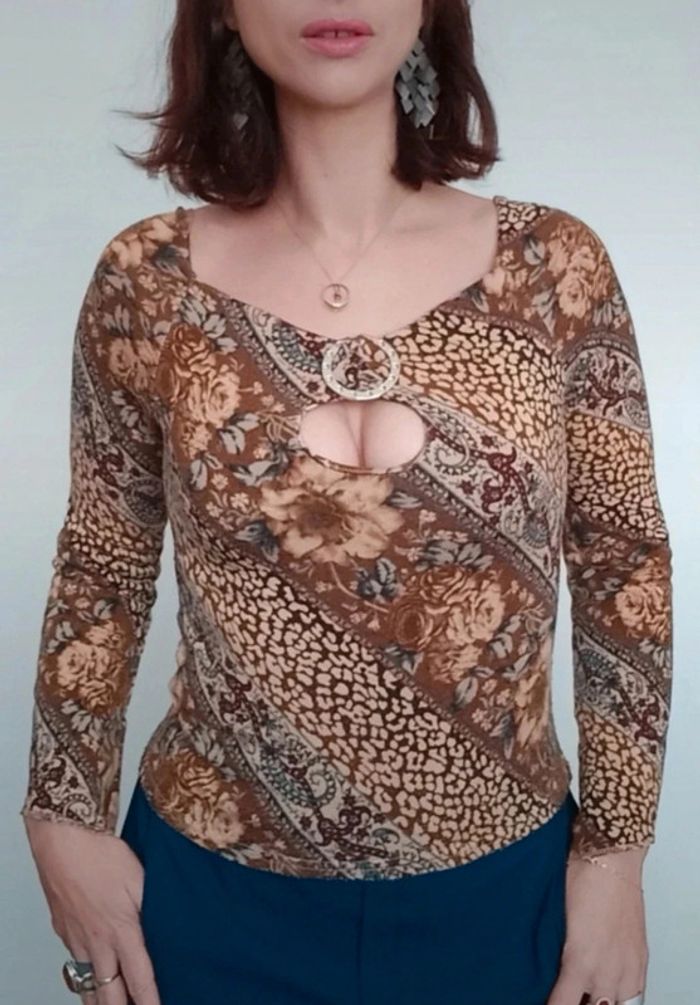 Pull moulant décolleté ouvert vintage taille unique