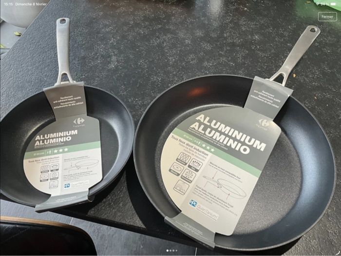 Lot 2 poêles, alu, neuves , tous feux , code remise 30 %