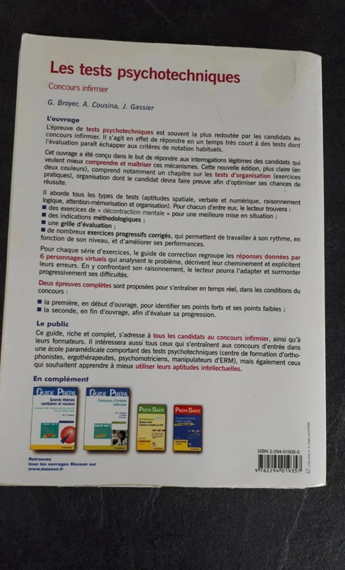 5 € Les Tests Psychotechniques : Concours Infirmier - photo numéro 2
