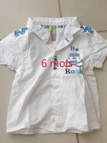 1 chemise manche courte 6 mois blanc marque orchestra