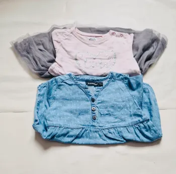 2 robes manches longues 12 mois