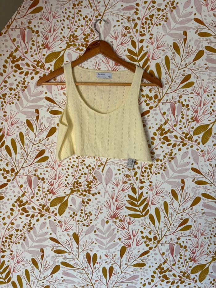 Top en maille crème bershka