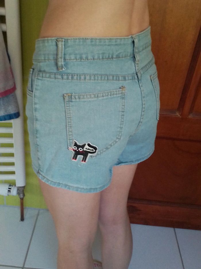 Short en jeans femme Bleu ciel - photo numéro 6