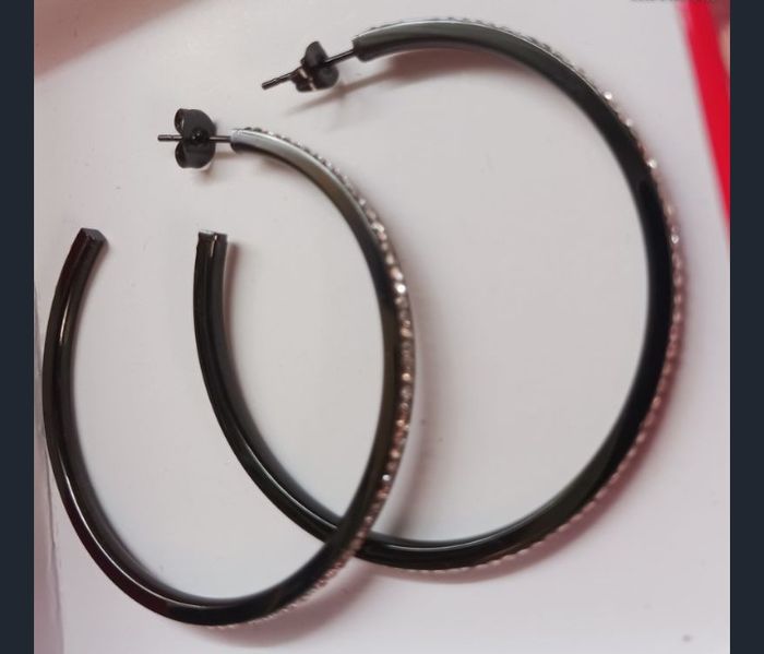 Créoles acier cristal, Diam 50, SRD Bijoux