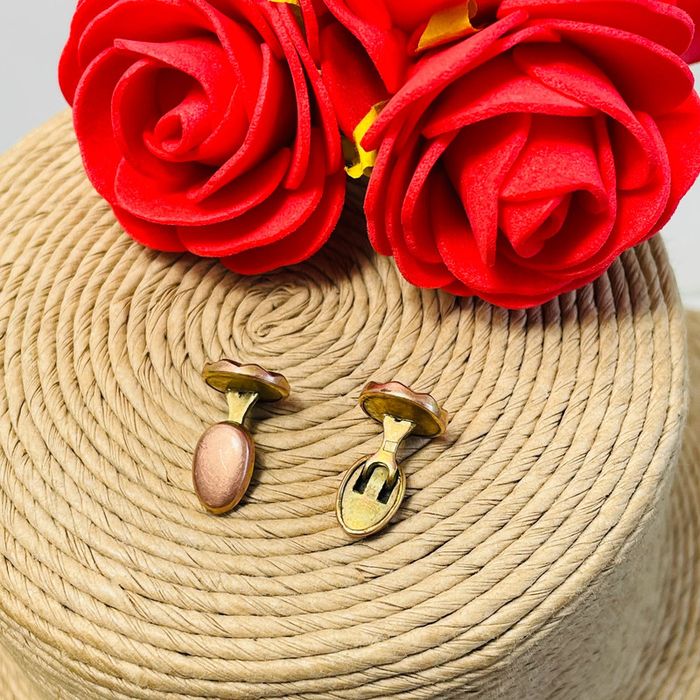 🔥 Rare boutons de manchettes vintage. Rond motifs fleuri. - photo numéro 5