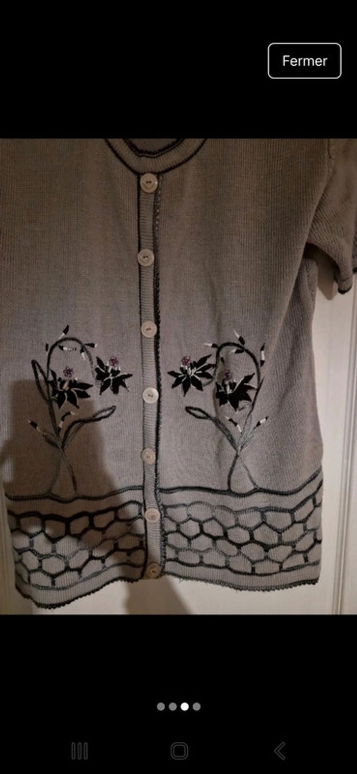 Joli pull à manches courtes vintage taille xl - photo numéro 3
