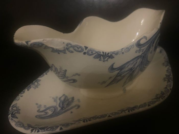 Saucière vintage blanche et bleue - photo numéro 6