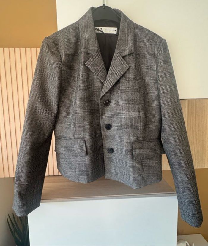 Veste blazer prince de galle Zara taille L - photo numéro 3