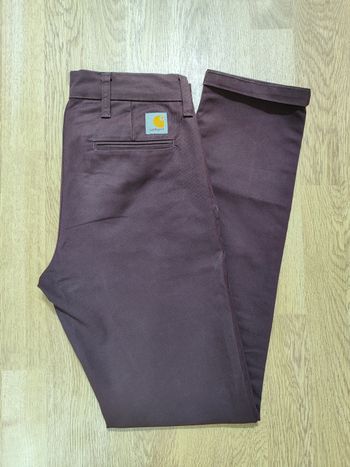 Pantalon Chino Carhartt Sid Pant couleur bordeaux taille 38