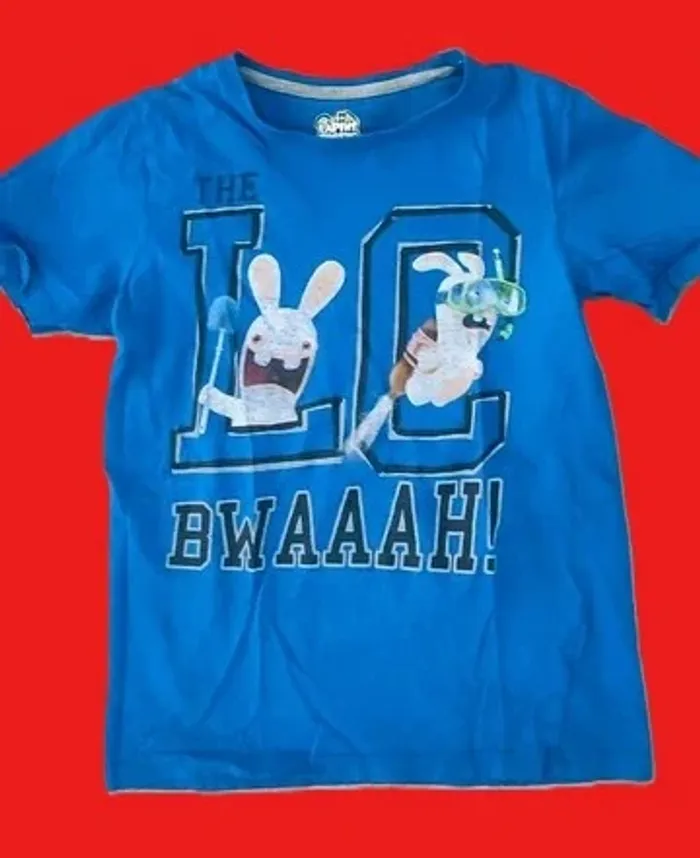 t shirt les lapins crétins 12 ans garçon