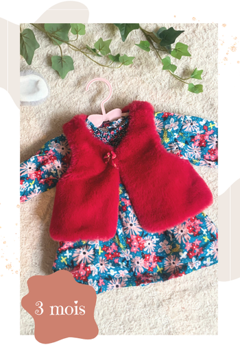 Ensemble robe et gilet porté 1 fois