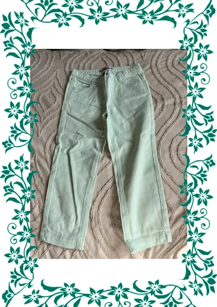 Pantalon vert d’eau 8 ans