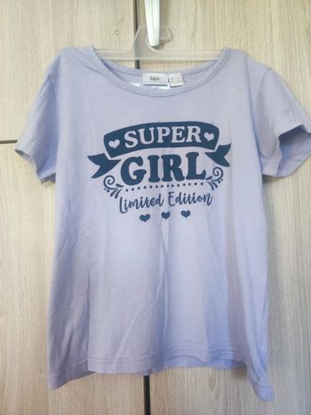 T shirt violet lila super girl 8 ans BPC