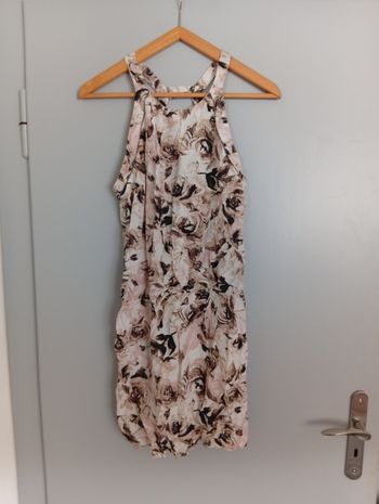 Robe beige à fleurs t38/40
