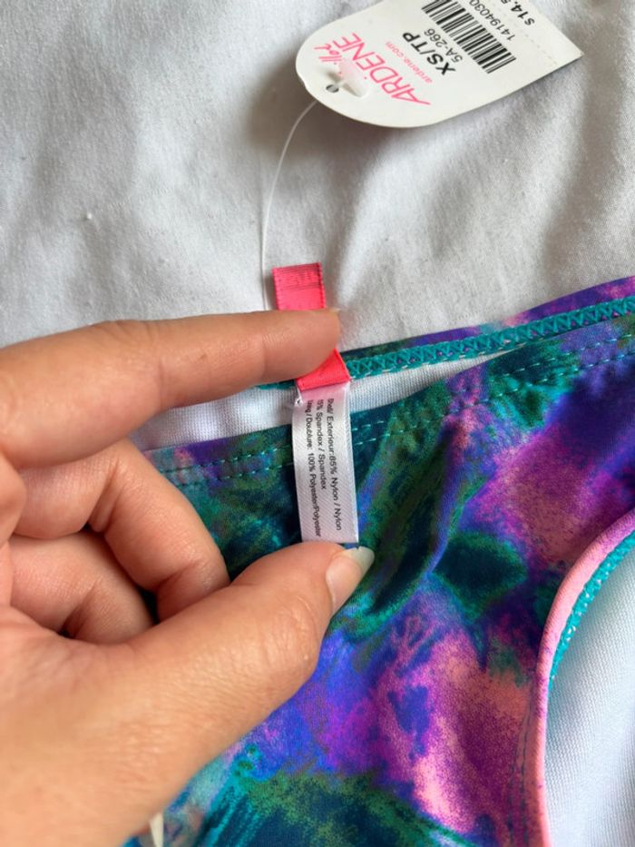 Bas de maillot de bain bikini multicolore motif feuillage Ardene taille XS/34 neuf - photo numéro 6