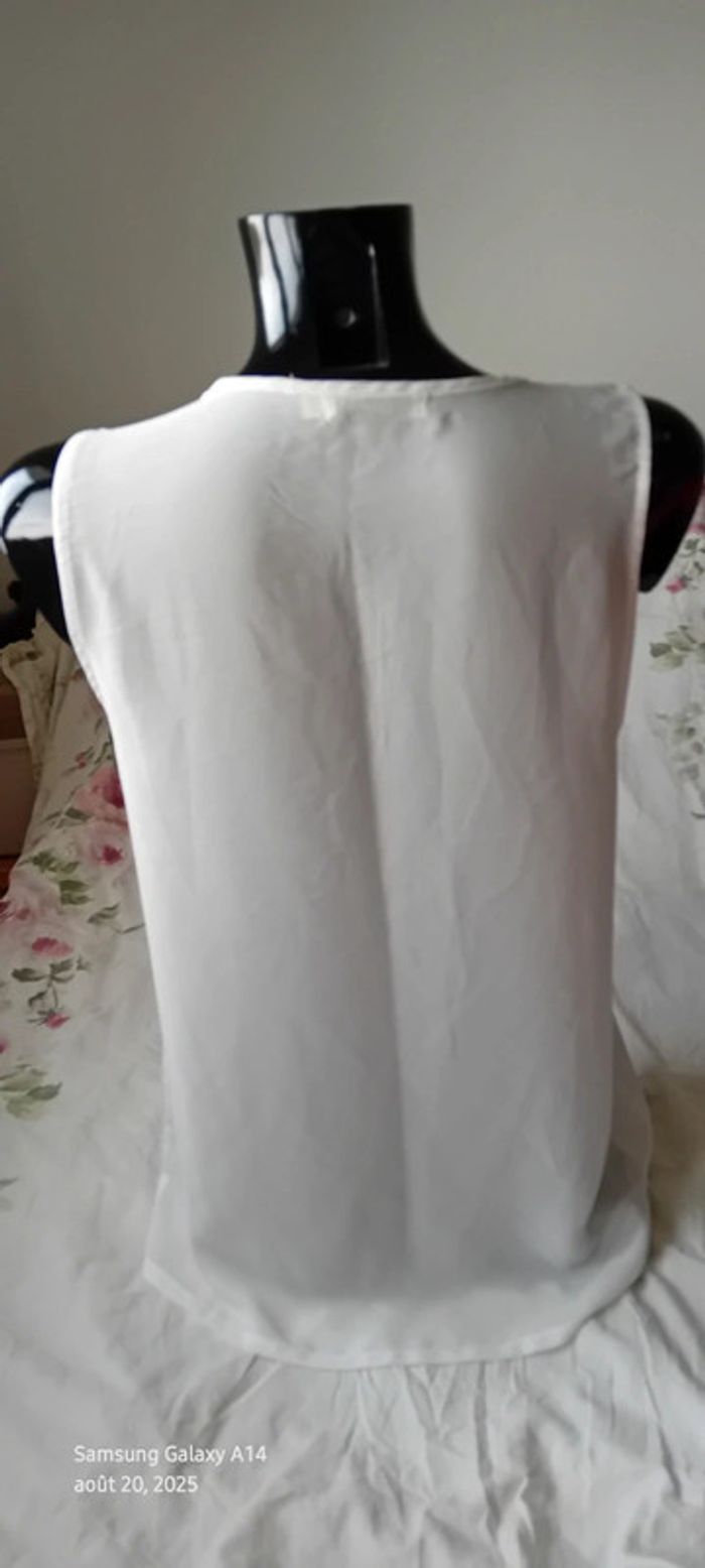 Blouse longue sans manches col V en voile femme S only & u - photo numéro 5