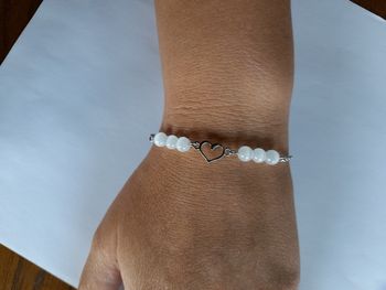 Bracelet pierre de lune et coeur